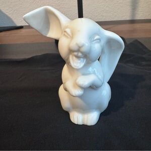 Rosenthal White Ceramic Laughing Bunny Sculpture 1960s